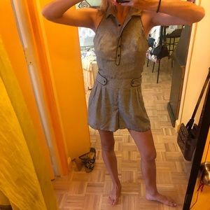 Grey black button up jumper